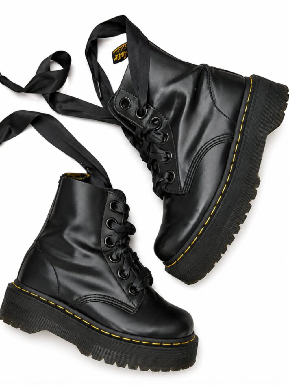 Dr. Martens 1460 Smooth Leather 8-eye Combat Boots Black Womens 7